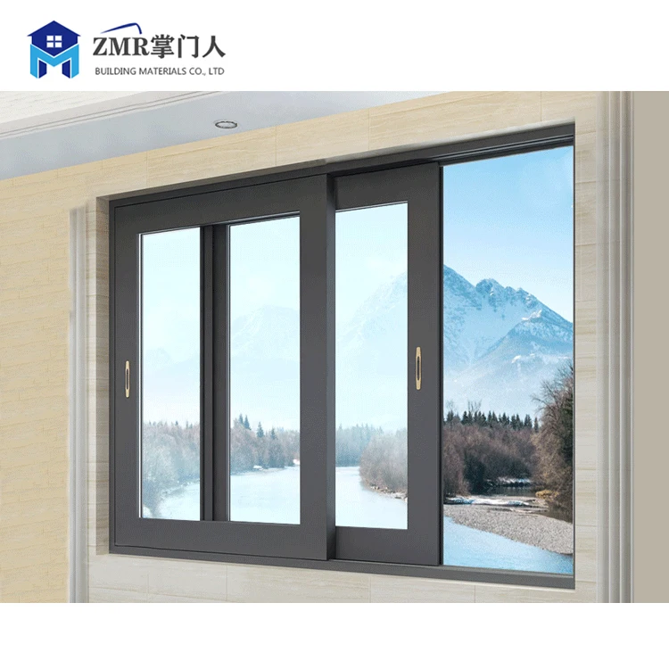 White and black aluminium window for house aluminum arch windows