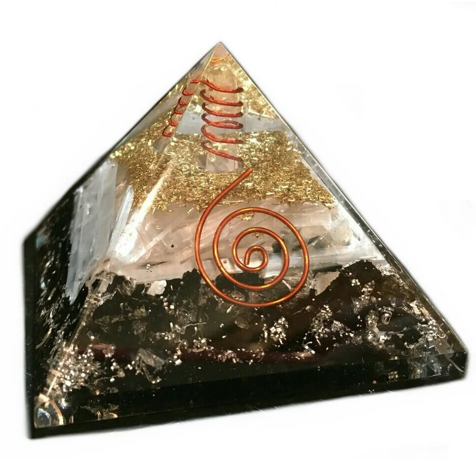 Orgonite Pyramid Supplier High Quality Orgone Energy Pyramid Orgone 7 Chakra Layered Logo Pyramid Wholesaler OEM Exporter