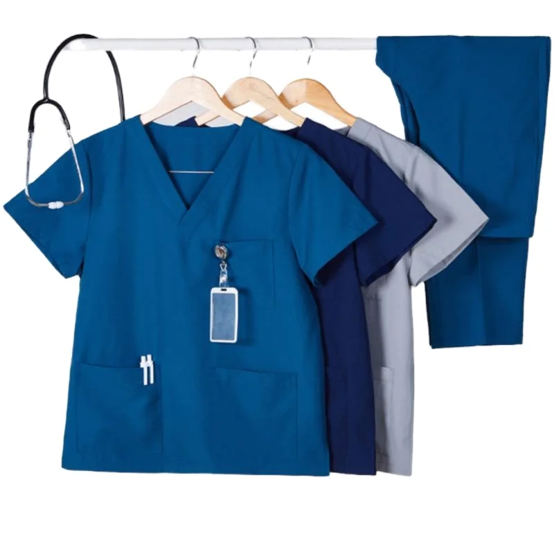 Doctor Nursing Scrubs Suit Latest High Quality Scrubs Nurse Uniform Hospital Uniforms for Woman and Men Luxury Custom Cotton OEM