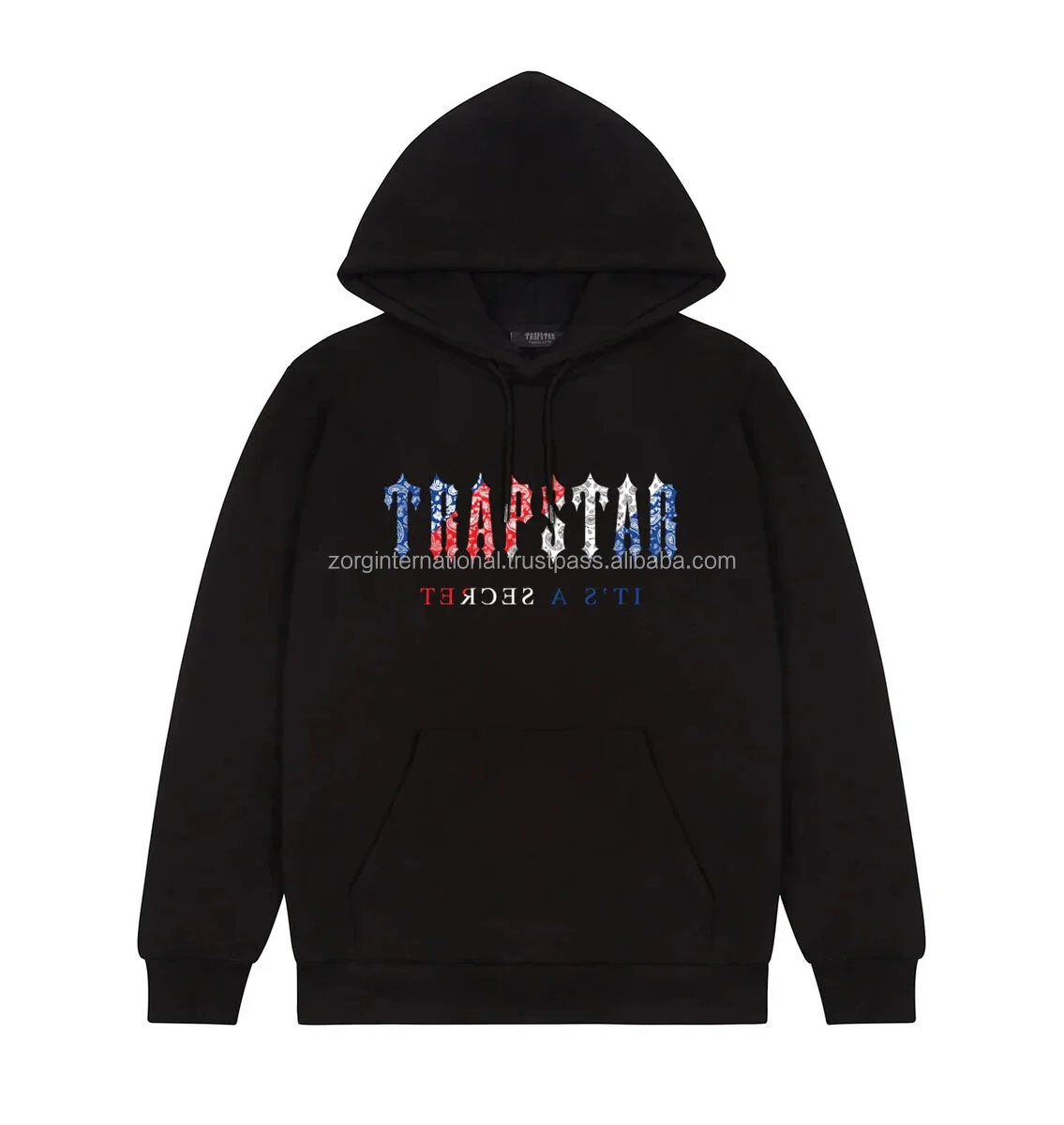 Wholesale Oversized Sun Faded Streetwear Applique Embroidery Hoodie Custom Men Heavyweight Zip Up Distressed trapstar  Thermal