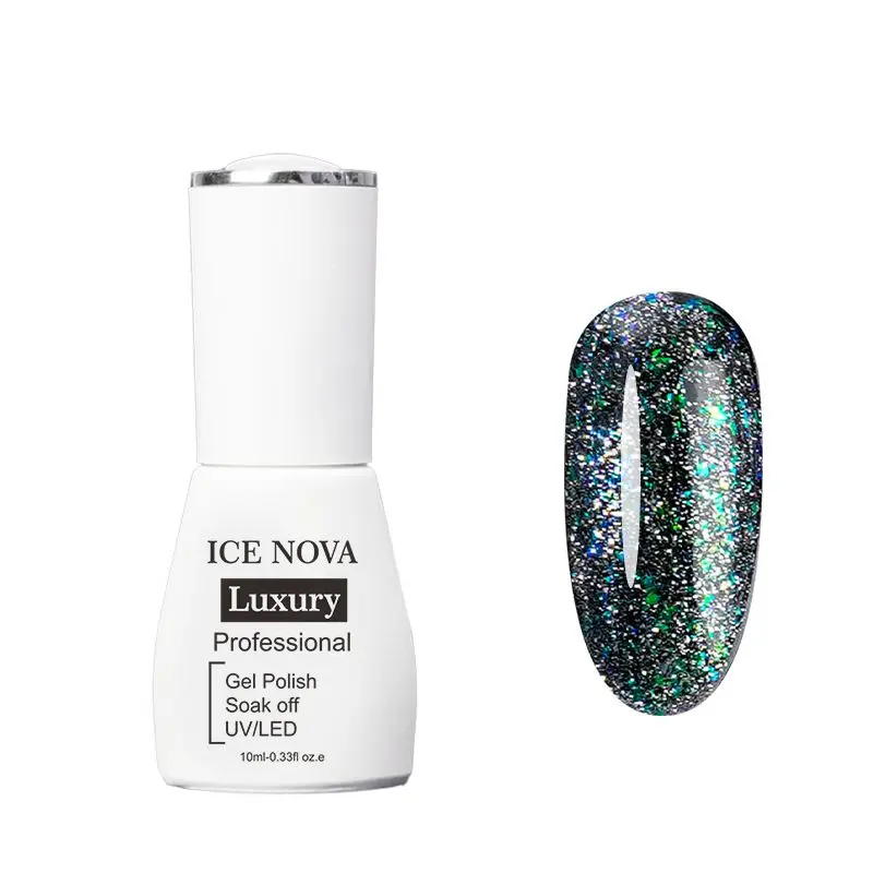 ICE NOVA 15ml Reflective Glitter Gel Nail Polish Sparking Mermaid Diamond Gel Semi-permanent Varnish Uv Gel Manicure Diy