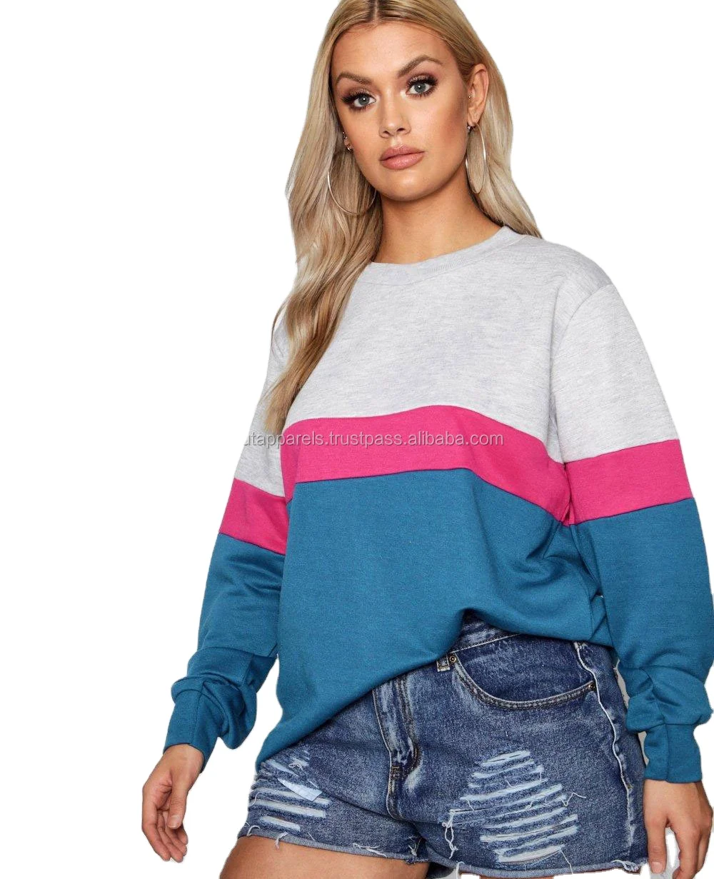 Bulk Custom High Quality Fashion 100% Cotton Fabric Printed Women cotton fleece Breathable Sweatshirt