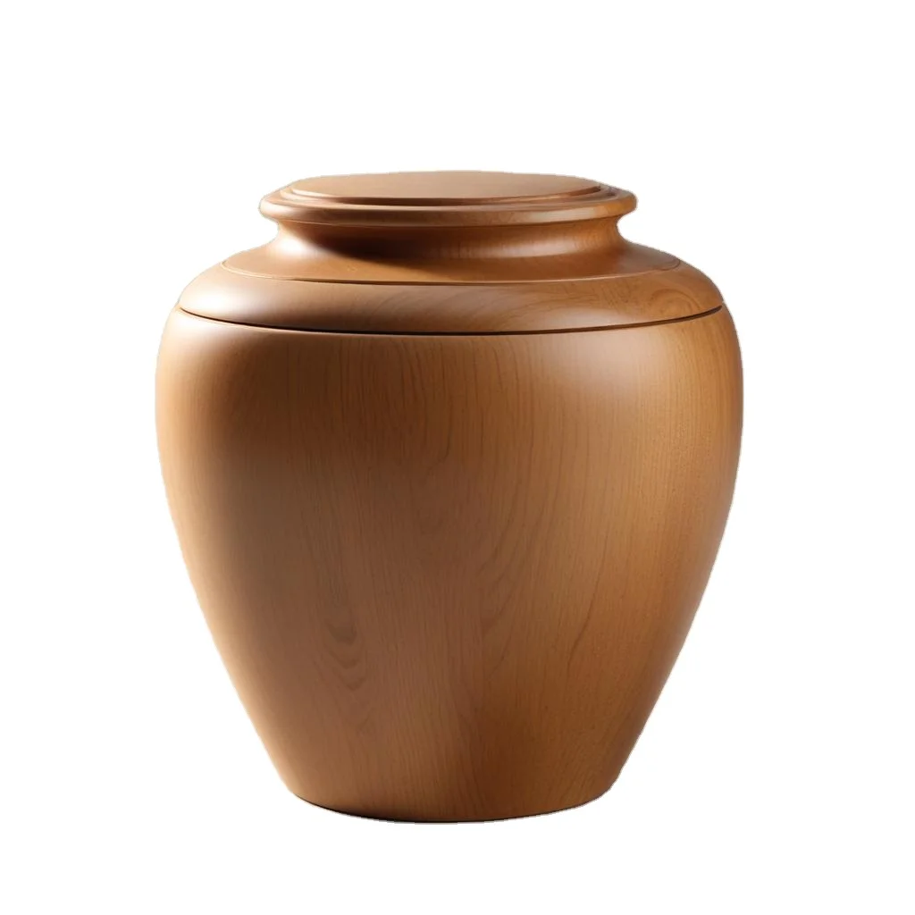Affordable Price Cremation Urns with Solid Wooden Made Round Shaped Latest Designed Cremation Urns For Sale