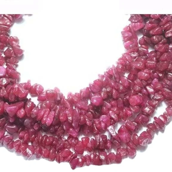 Ruby Amazing Nuggets Chips Beads 32 дюймов полная нить для изготовления ювелирных изделий