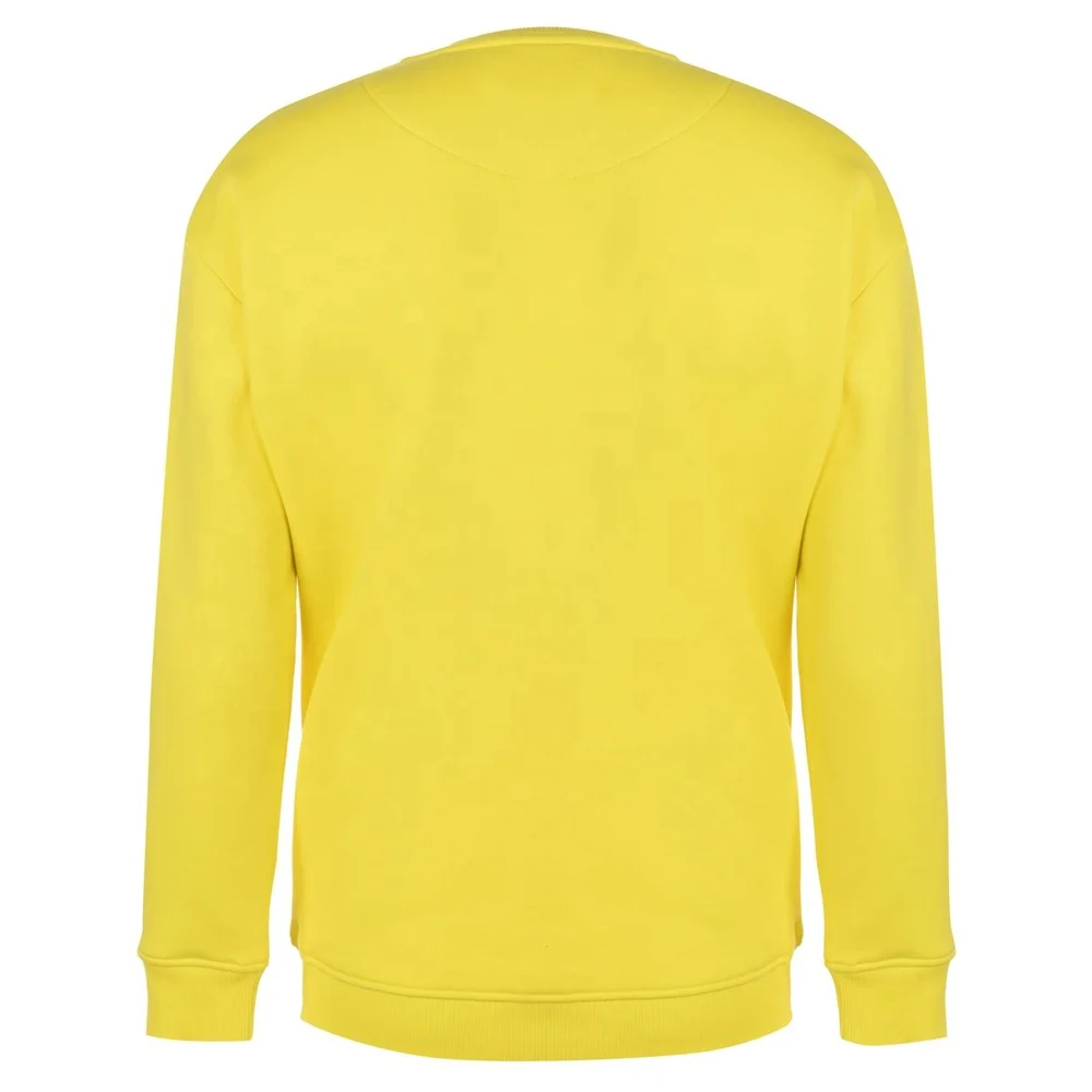 Pullover O Neck Sweatshirt Pakistan Made Sweat Shirts For Men With Raglan Sleeve | Yellow School Crewneck Modal sweatshirt