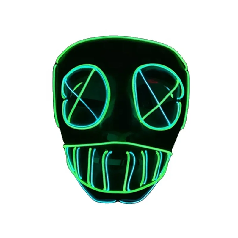 Party EL Mask Halloween Masquerade Mask LED mask EL Wire Glowing by DC-3V steady on Driver