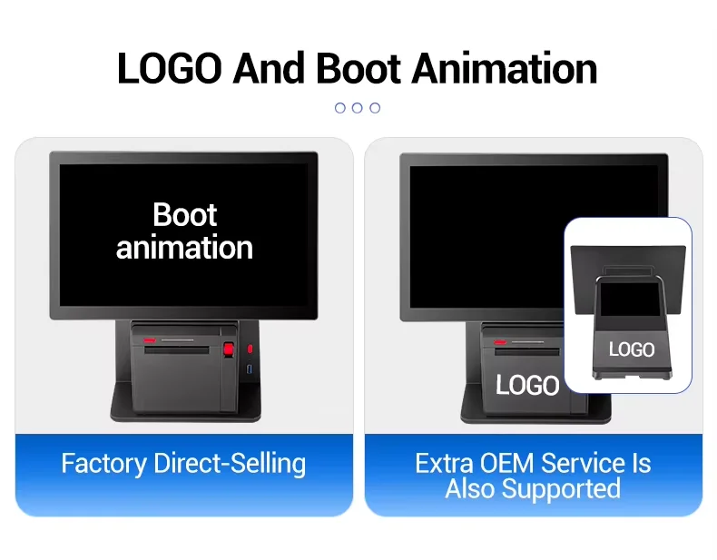 Supermarket Modern Cash Register POS With 80mm Printer Auto Cutter All in One Payment Terminal Pos Printer  Retail System