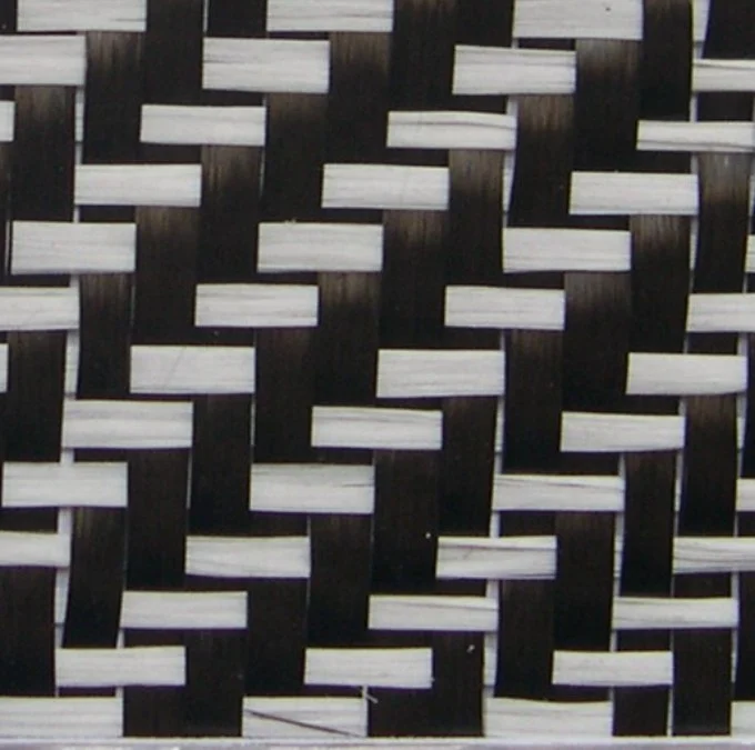 Черная белая ткань волокна углерода