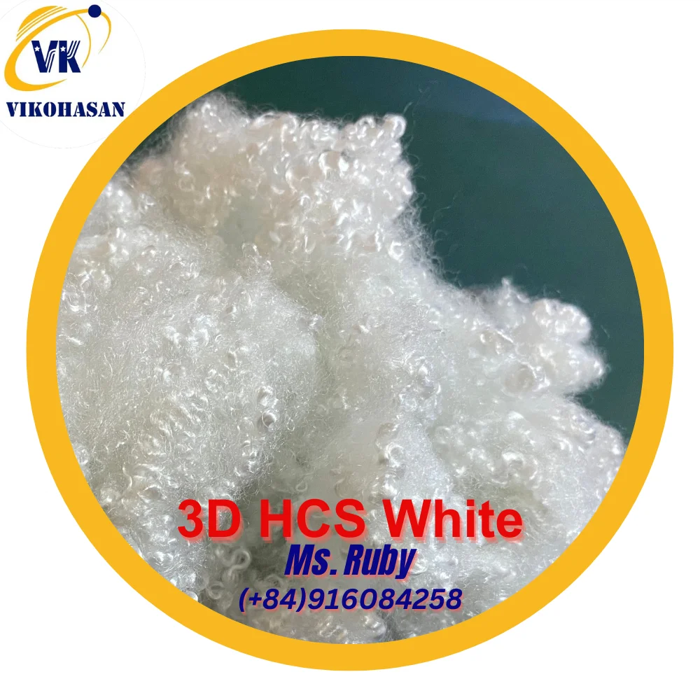 Vikohasan 100% переработанное Полиэфирное штапельное волокно GRS 3D HCS 15d наполнение подушек нетканое полотно спиннинг от производителя