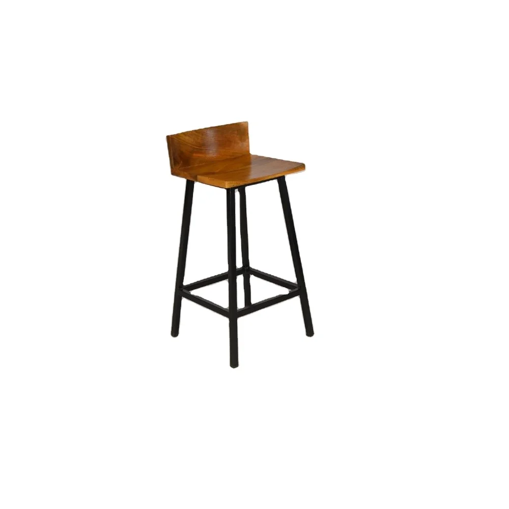 Italian Designer Wooden Iron High Bar Stool Wholesale Cheap for Dining Restaurant Outdoor Hotel Use