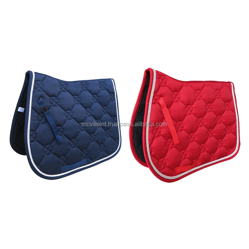 Square Quilted Cotton Comfort English Saddle Pad Horse Riding Pad Shock Absorb PU Saddle Safe Horse Soft Equestrian Seat Pad