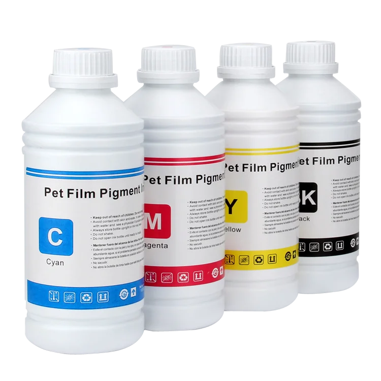 Visual-Tex High-density CMYK+W DTF Pigment Ink 1000ML for Printer Direct to Film