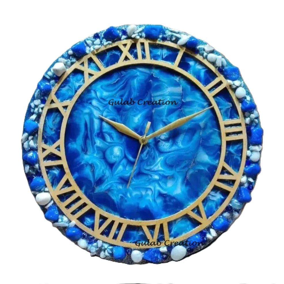 2025 New Arrival Abstract Handmade Resin Wall Clock for Home, Office, Living Room, Bedroom 12inch
