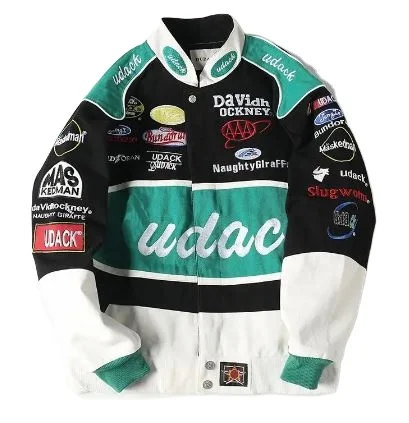 2024 Wholesale OEM Custom F1 Nascar Racing Rare Vintage Bomber Jacket Customized Branding Embroidery Patch USA trendy jacket