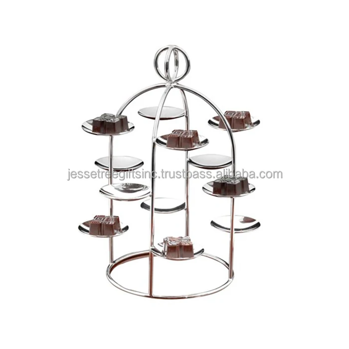 Stainless Steel Rod Cupcake Stand With Mirror Polish Finishing Round Shape Excellent Quality With Twelve Section For Serving