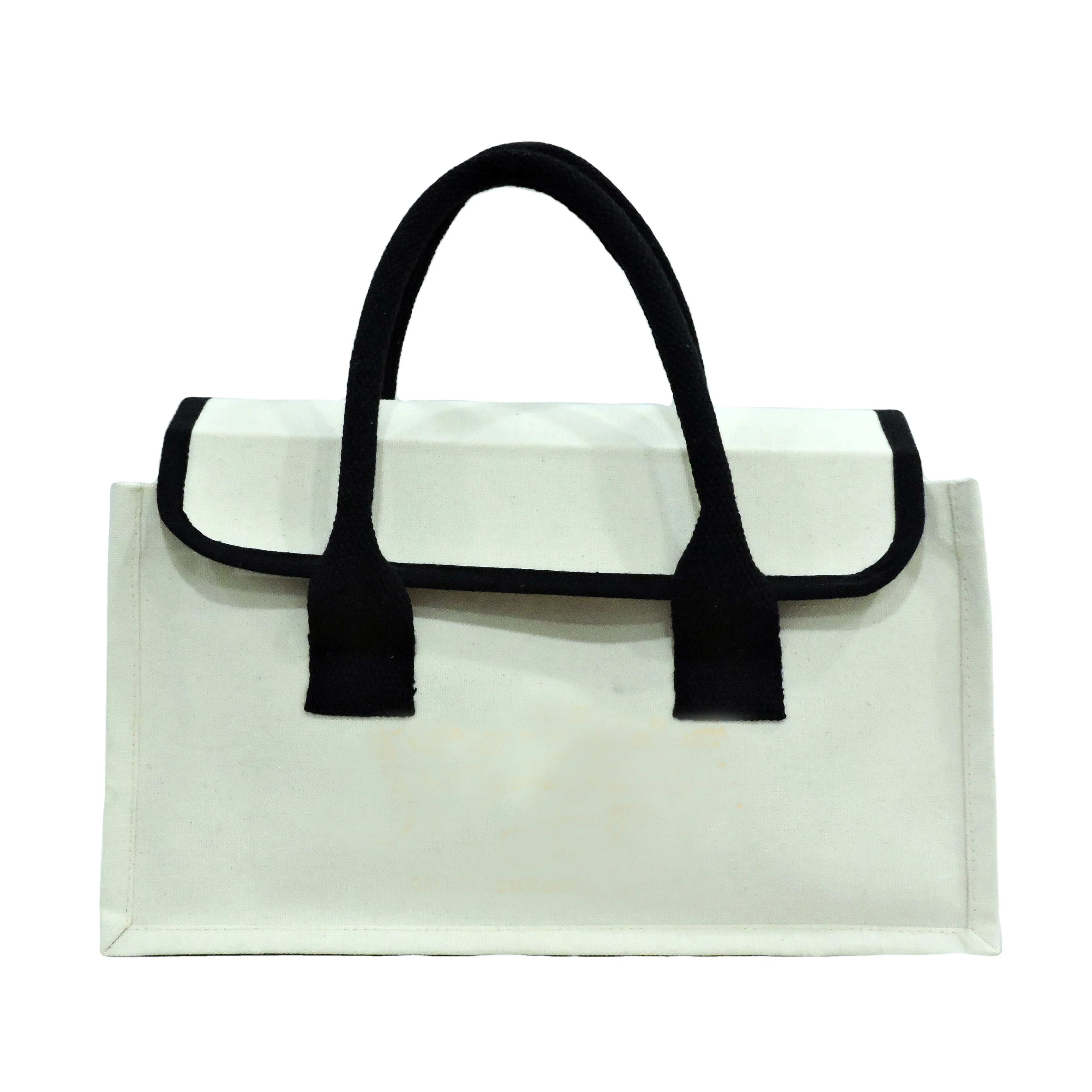 Shopping tote canvas bag with weaved padded handle high quality product cheap price made in West Bengal In India