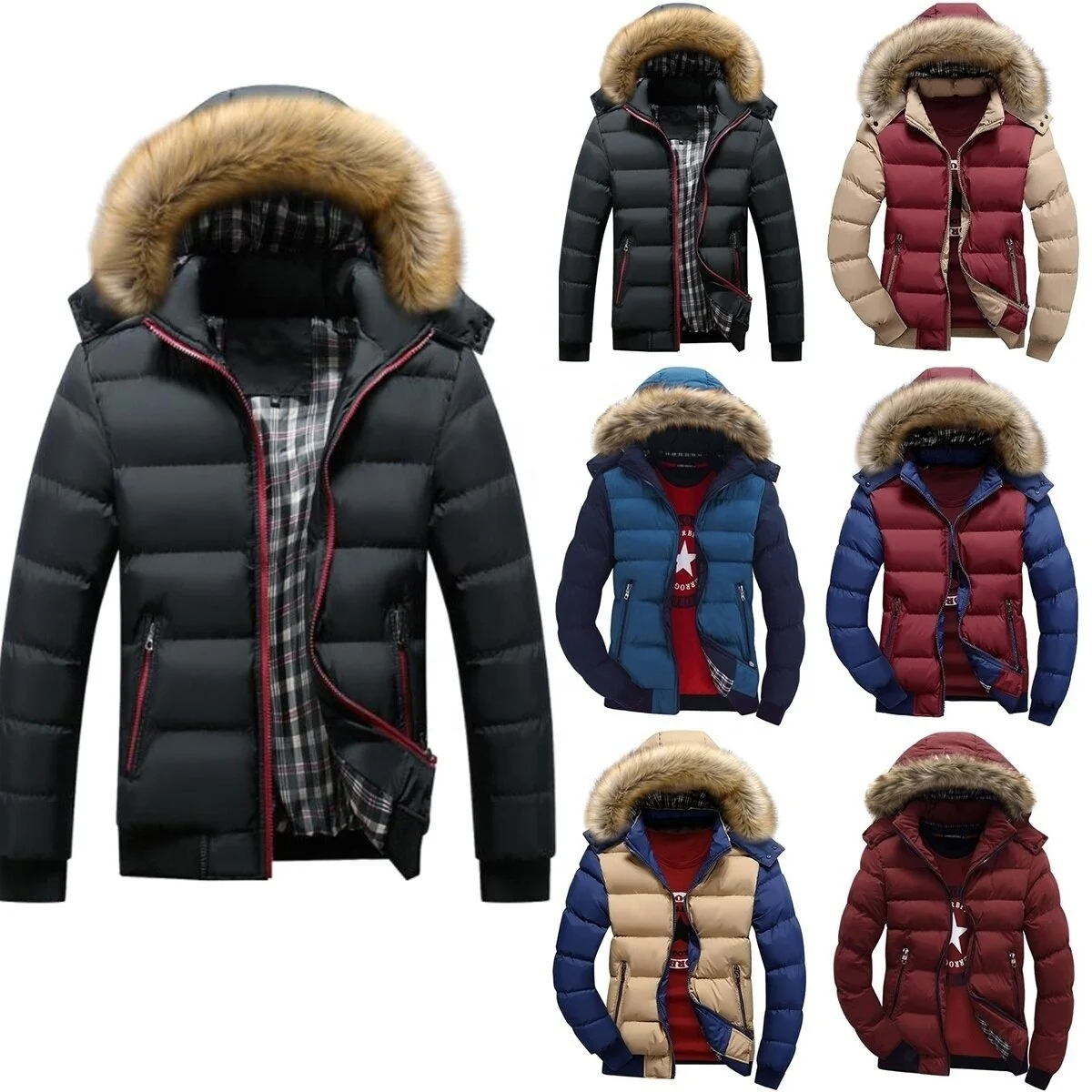 2021 OEM Мужская парка пальто большого размера одежда зимнее пузырьковое с капюшоном из искусственного меха зимняя теплая Толстая ветрозащитная куртка