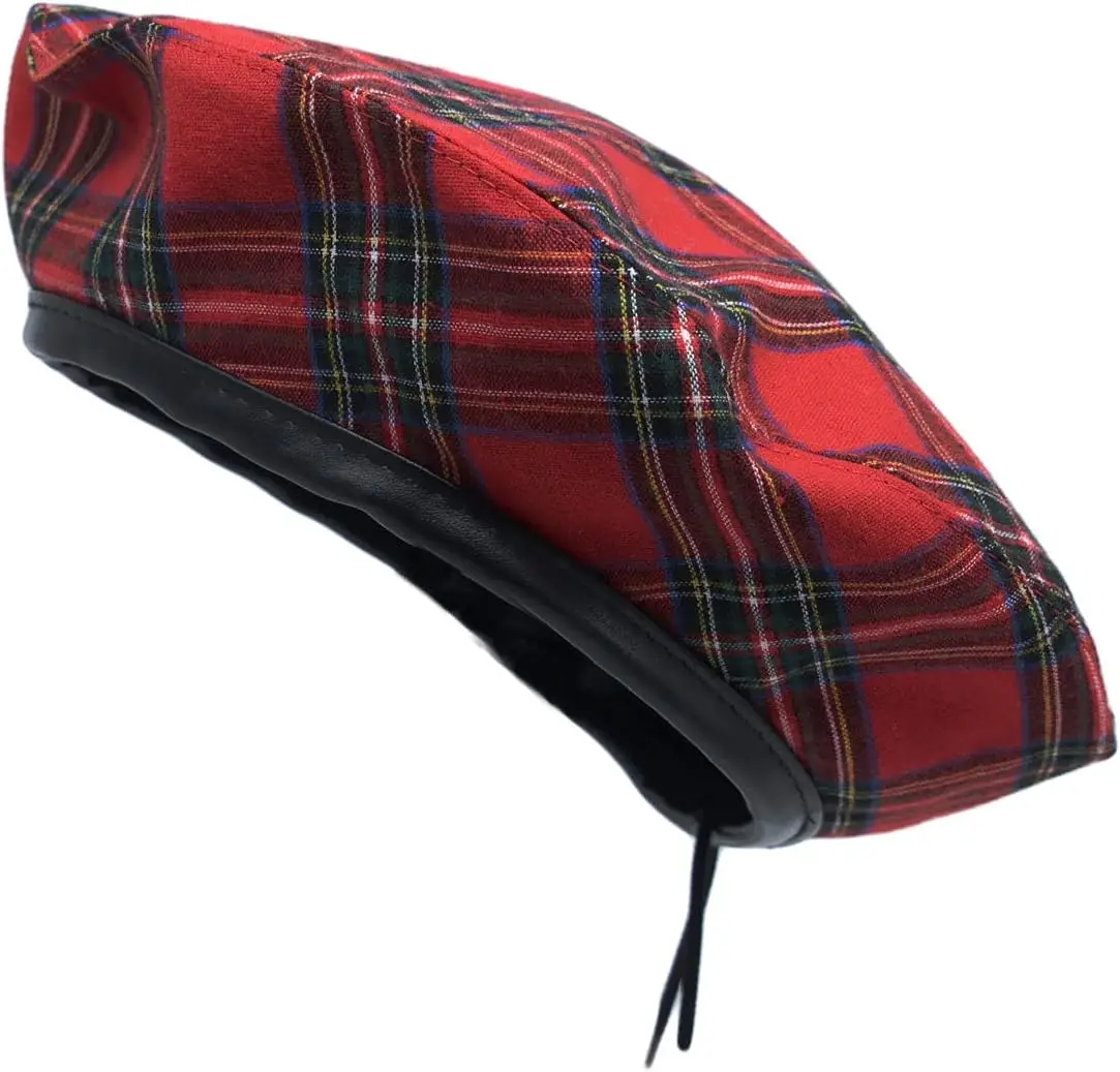 High Quality Wholesale Cotton Plaid Beret Hat Tartan Check French Beanie Cap