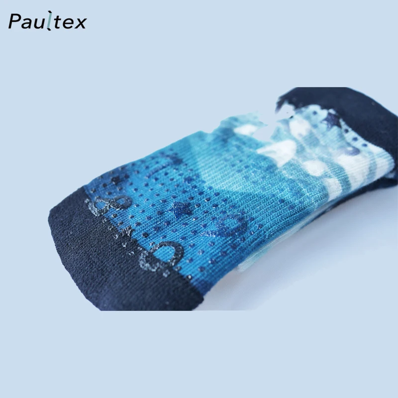 Custom print kids school socks with sustainable coffee yarn