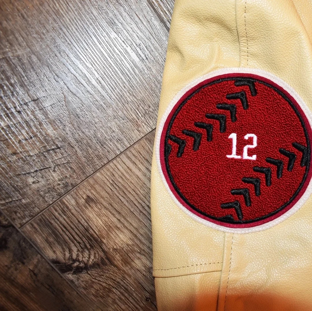 OEM Custom Chenille Embroidery Letterman Bomber Varsity Baseball Jacket for Men Sport Wear Leather Sleeves Sweatshirt for Winter