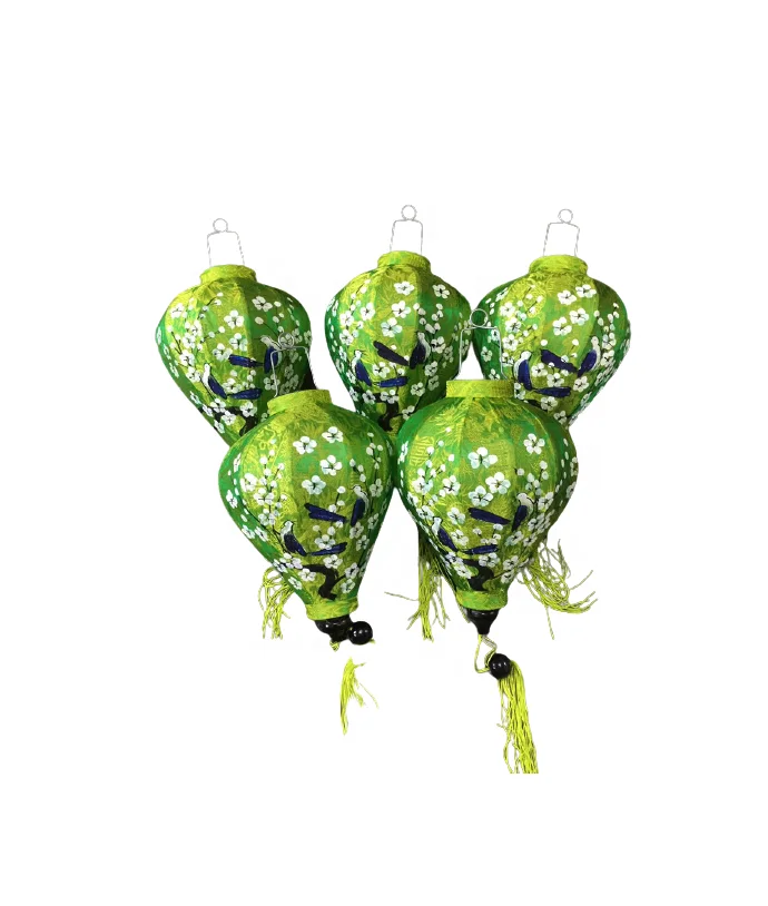 Vietnam antique Silk bamboo Lanterns For Lunar New Year Festival party wedding wall hanging decoration and wicker gift sets