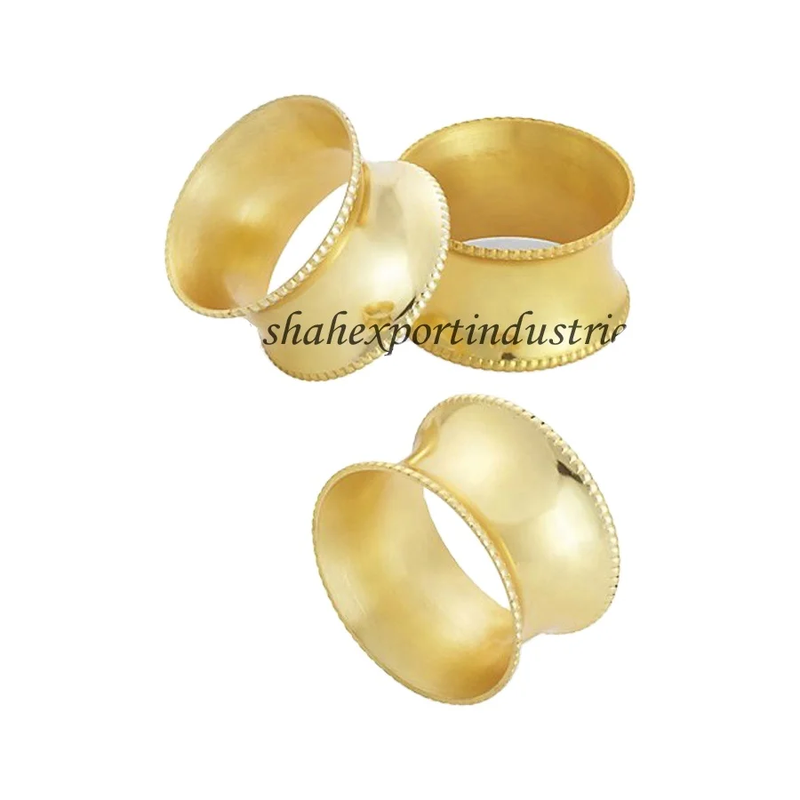 Premium Quality Gold Plated Metal Napkin Ring For Dining Table Decoration Centerpieces Dotted Napkin Holder