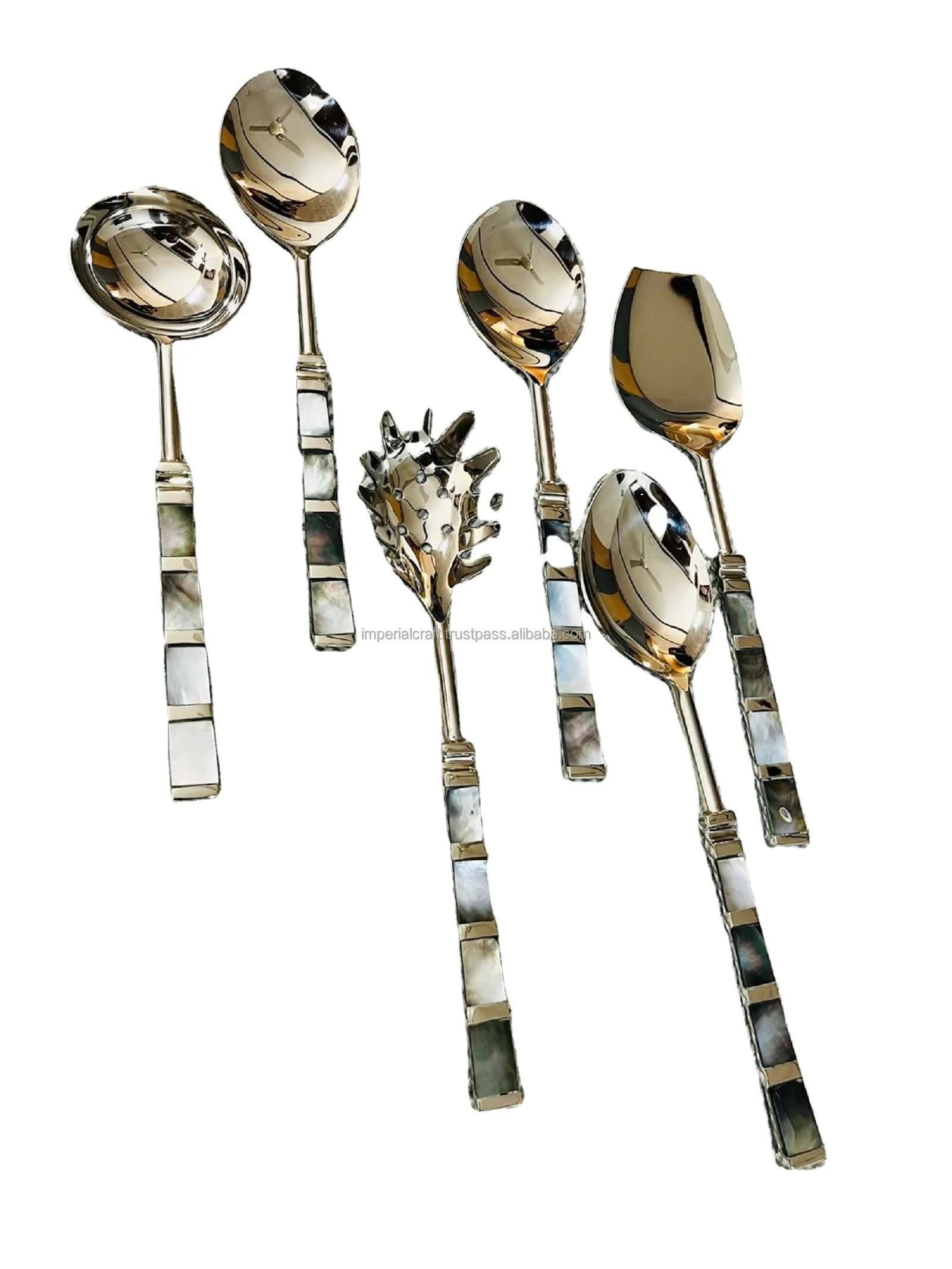 TOP RANKING MOTHER OF PEARL AND STAINLESS STEEL SPOON AND FORK SET BEST DESIGN MOP BABY DINNER AND TABLE SPOONS AND FORK