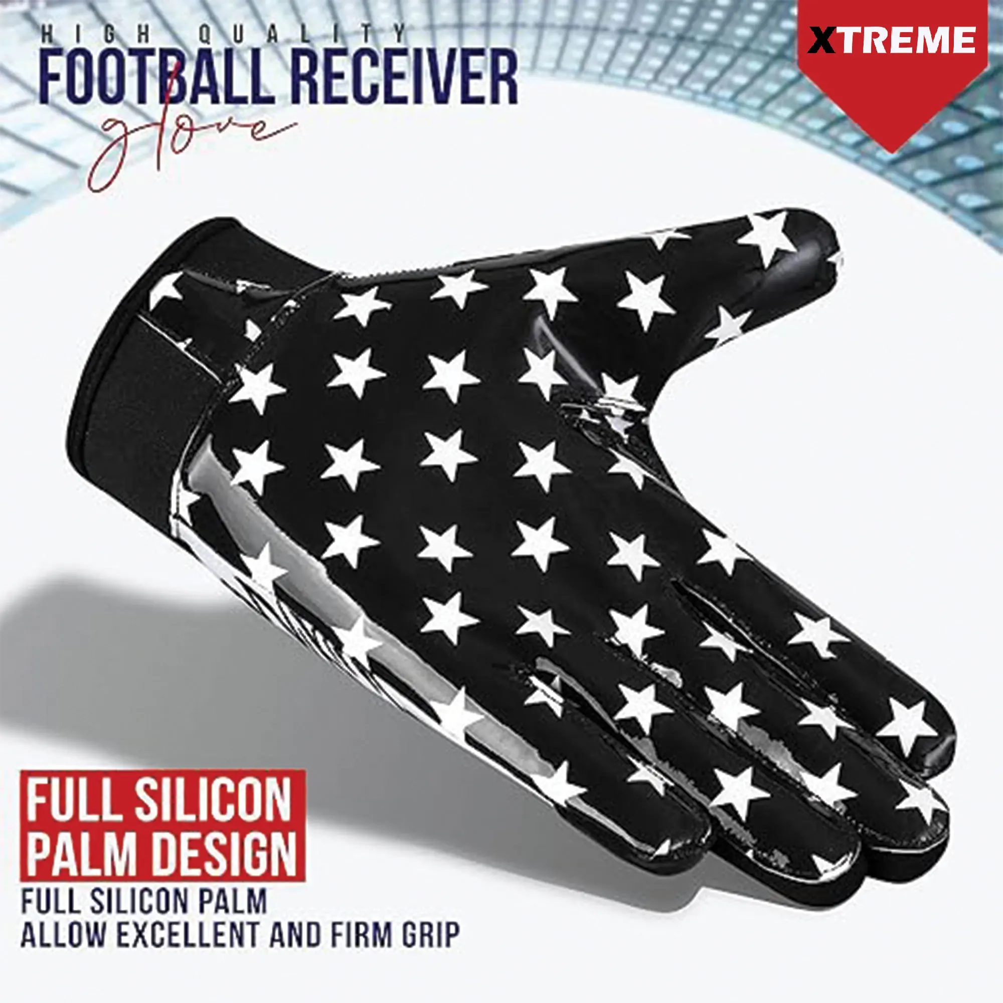 Wholesale Customized American Football Receiver Gloves Custom Logo And Design Fielding Gloves Cold Weather Rugby Gloves, OEM/ODM