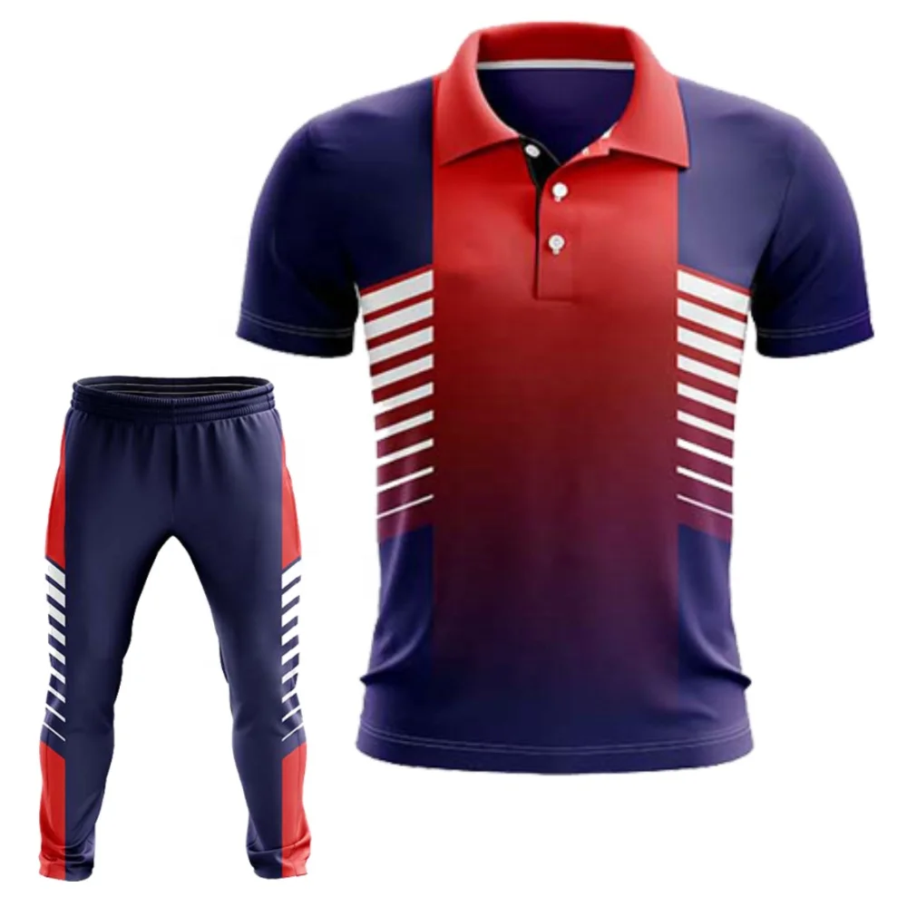High Quality Mesh Fabric Sublimation Cricket Uniform Jersey Practice Game Boys Cricket Uniform Sportswear