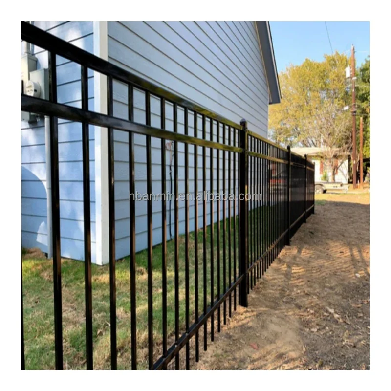 New Design Cheap Wrought Iron Fence Panel Steel Metal Picket Ornamental Fence
