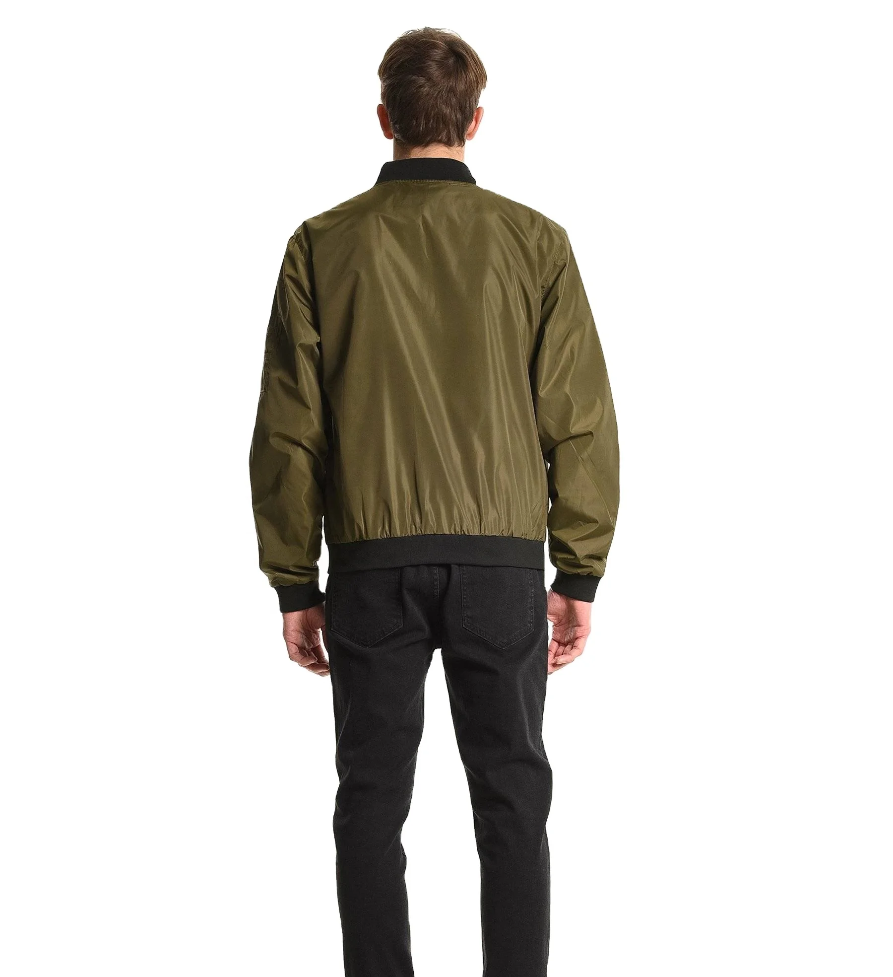 New Custom Unisex MA1 Flight Pilot Jacket Winter Satin Wool Padded Classic Bomber Style Fur Decoration Leather Polyester Fabric