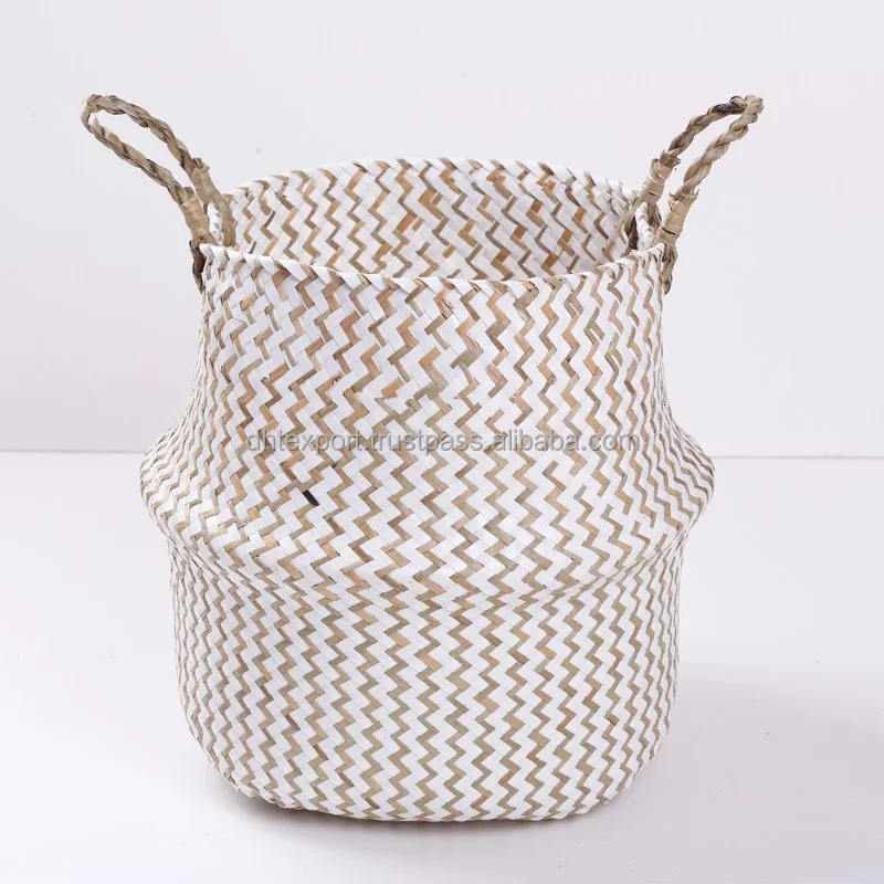 2022 Best Selling Woven Rattan Seagrass Basket Storage Box Foldable Storage Basket Dht Handicraft Manufacture Vietnam
