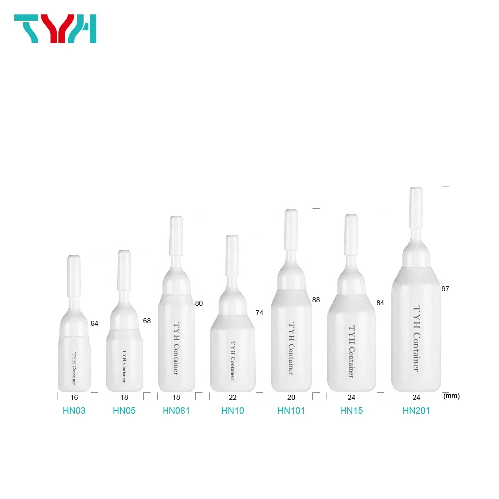 10ml LDPE Round Soft Plastic Dropper Serum Bottles | Squeezed Ampoules with PP Screw On Nozzle Cap for Beauty Care (HN Series)