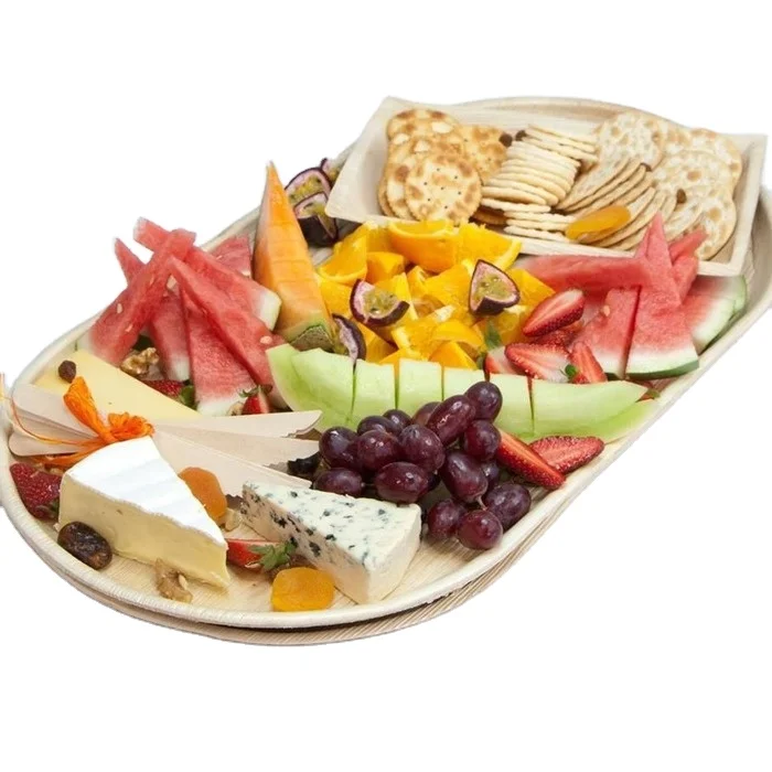 Столовые приборы с пальмовым листом, биоразлагаемые Тарелки и блюда с пальмовым листом, обеденный набор по конкурентоспособной цене