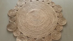 Braided Jute Rugs Natural Modern Hand Woven Hand Knotted Custom Shape Residential & Commercial Global Floor Furnishers One Rug