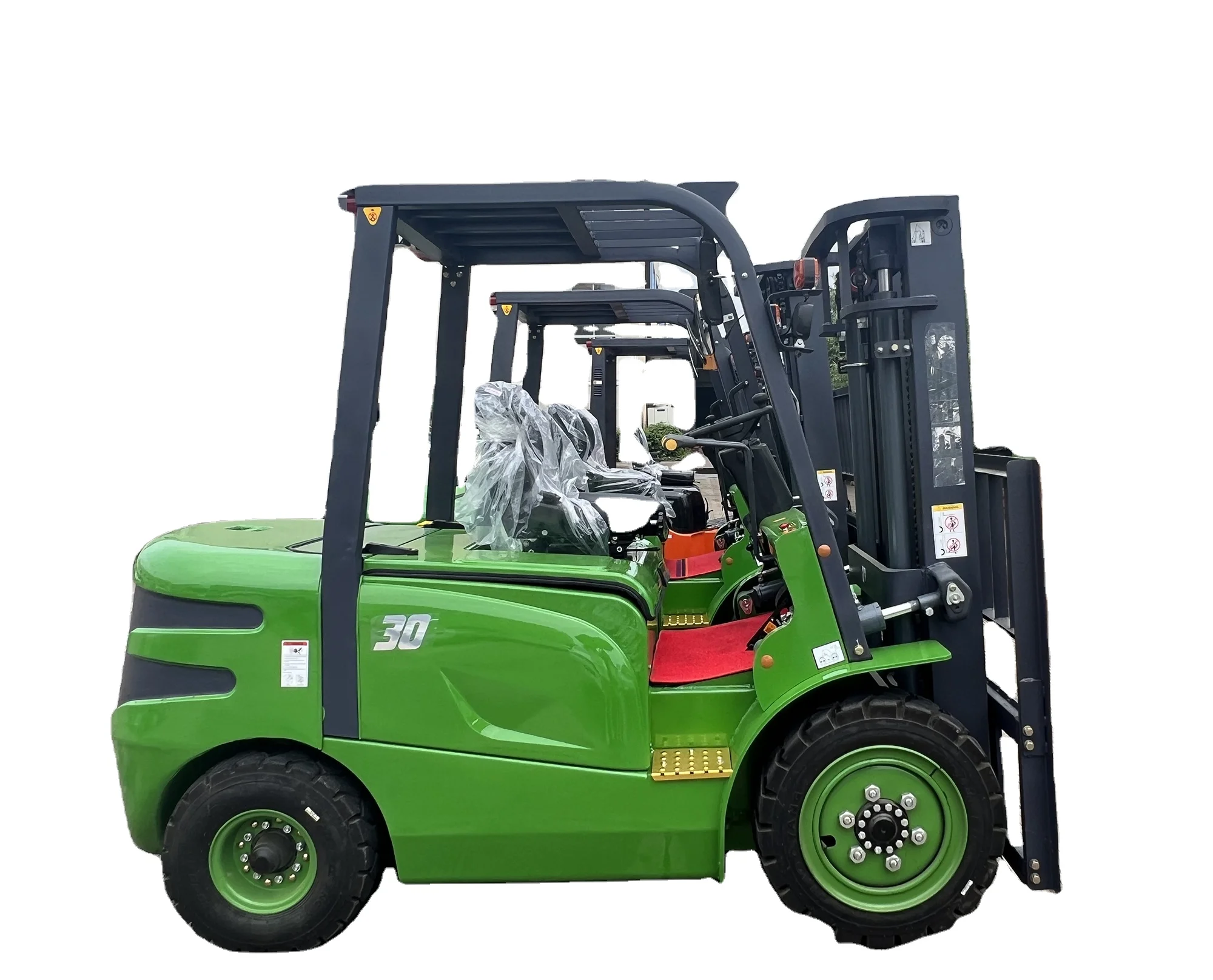Four-wheel electric forklift 1/1.5/2/3 tons legless counterweight ride-on fully automatic electric stacker forklift plug-in