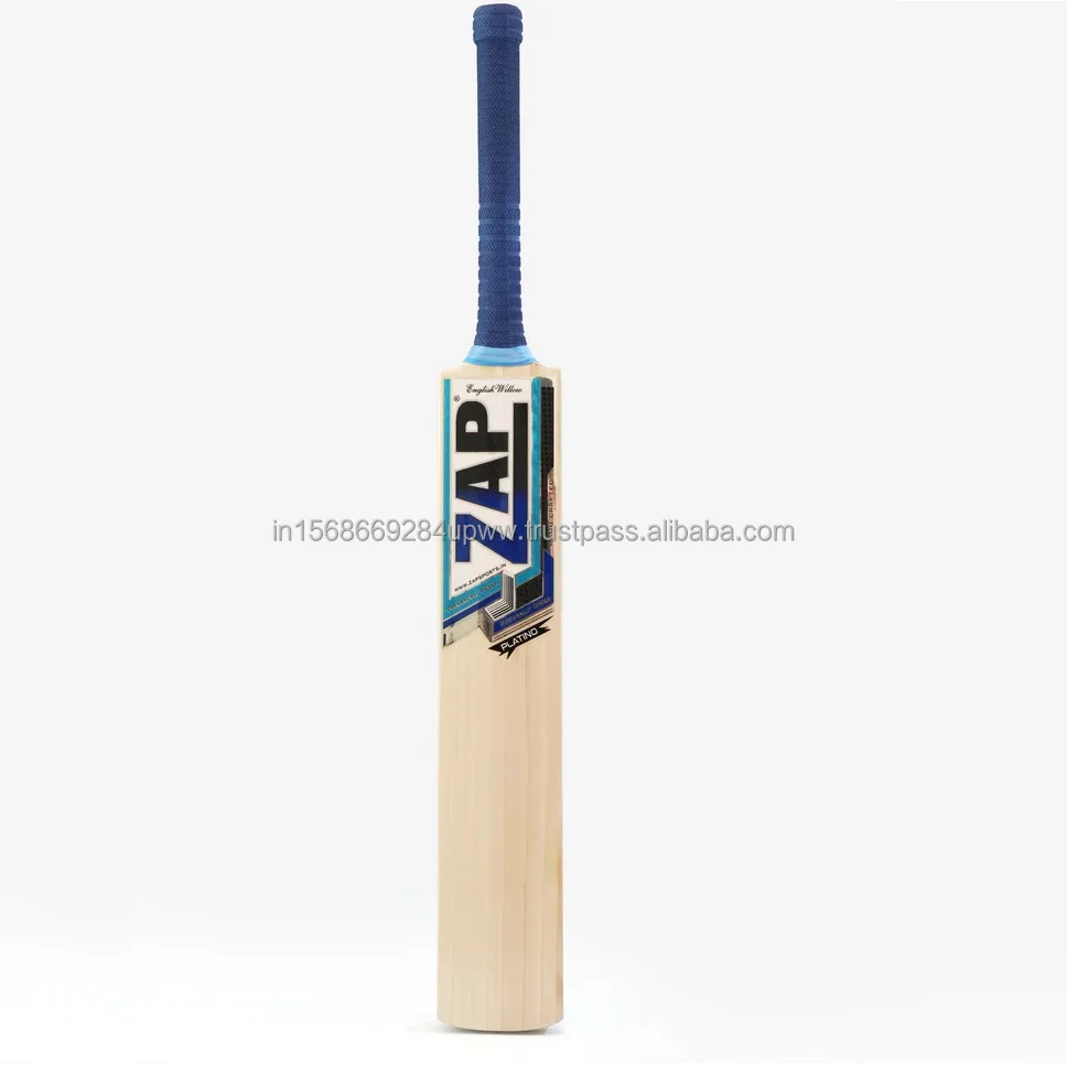 ZAP Classic Platino English Willow Wood Cricket Bat Size 1-for Sports and Hard Ball Batting