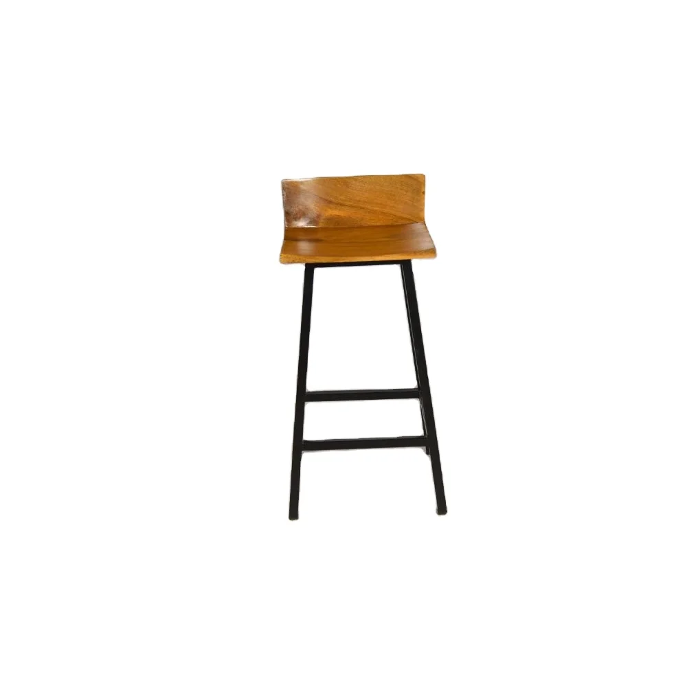 Italian Designer Wooden Iron High Bar Stool Wholesale Cheap for Dining Restaurant Outdoor Hotel Use