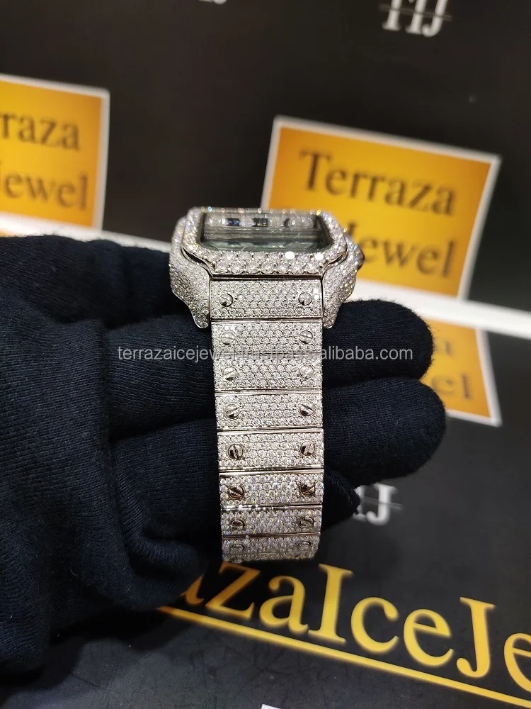 Premium Grade Quality Moissanite Iced Out Luxury Style Stainless Steel Wrist Watches Indian Wholesaler Exporters Low Prices