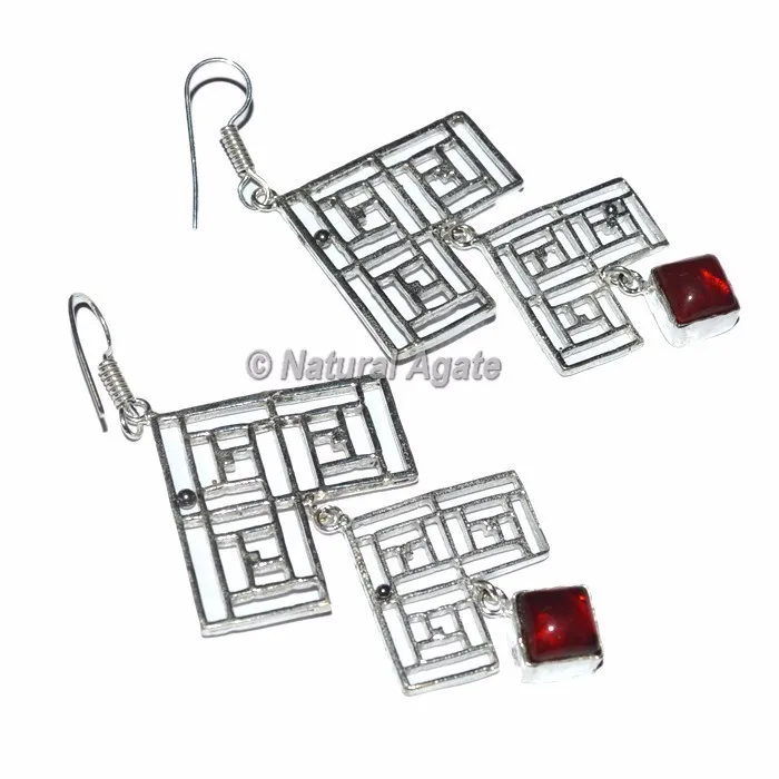 Red Onyx Fashion Earrings : Red Onyx Earrings From Natural Agate
