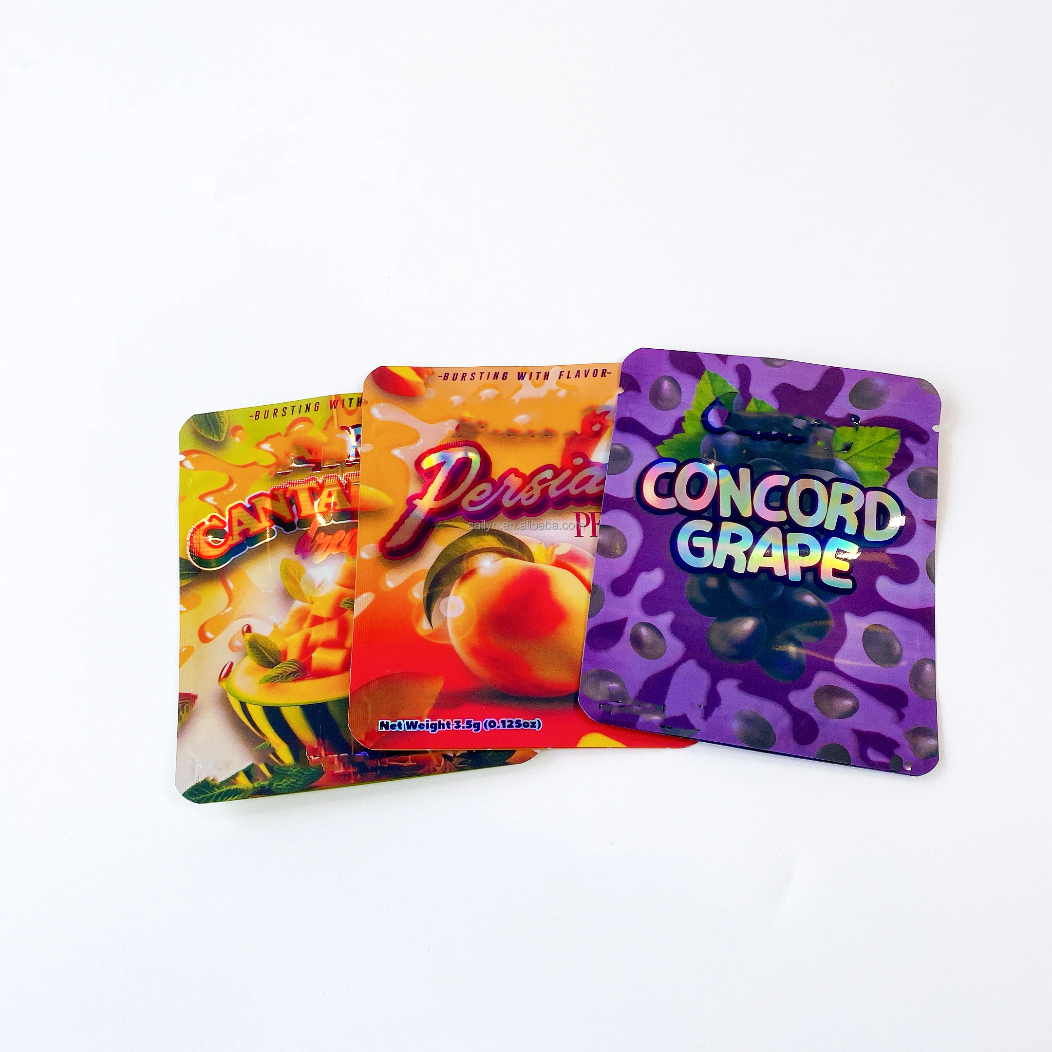 Cailyn Logo Printed custom packaging Reusable Smell Proof Gummies Candy Zip Lock smell proof custom 3.5 mylar bags candy bags