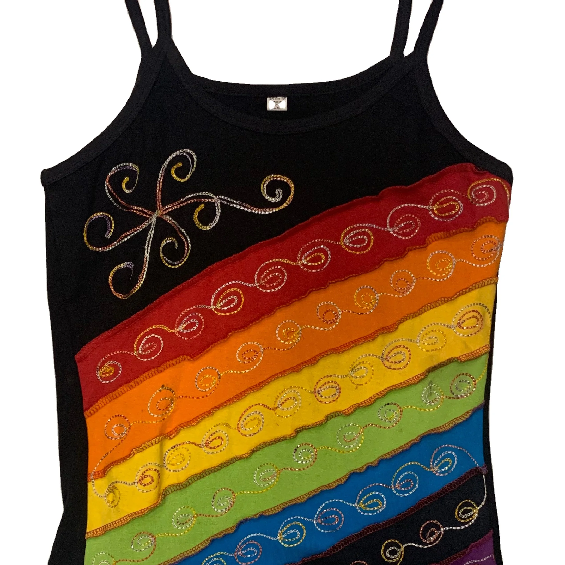 Мужская 100% хлопковая майка размеры XL дышащая повседневная трикотажная с вышивкой в уличном стиле без рукавов 3D-узором