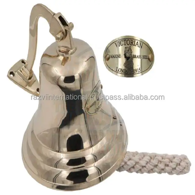 Nautical Brass Heavy Bracket Bell wall mounted nautical brass bell customized