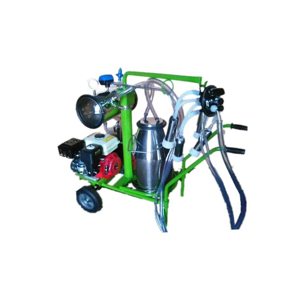 one/two bucket vacuum cow goat camel milking machine with 7.5hp gas engine