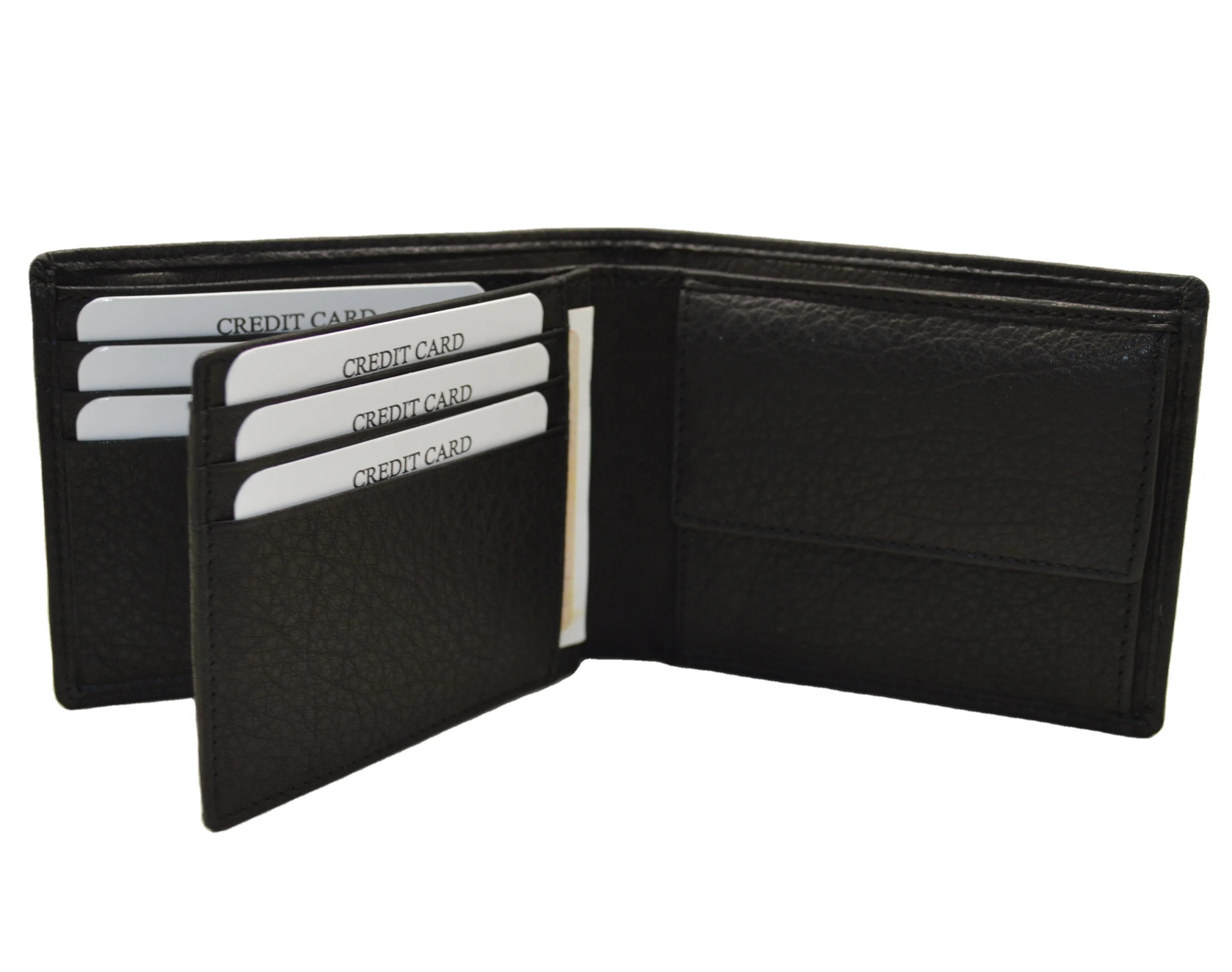 Classic Black Genuine Leather Mens Wallets Custom Your Logo RFID Blocking Slim Minimalist Wallet for Men