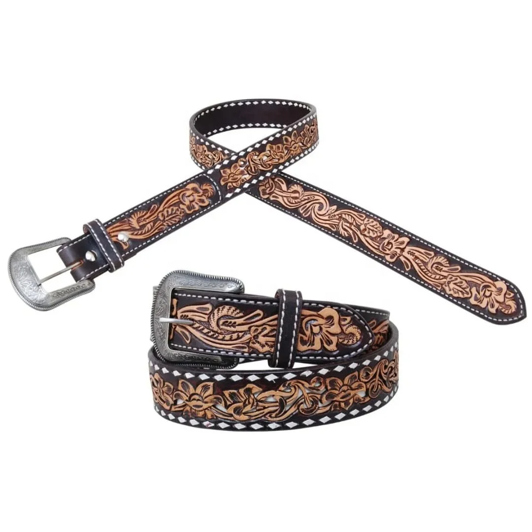 New Arrival Custom Made Western Belt With Buck Stitching & Best Quality Leather Top Wholesale Manufacturer For Men & Women