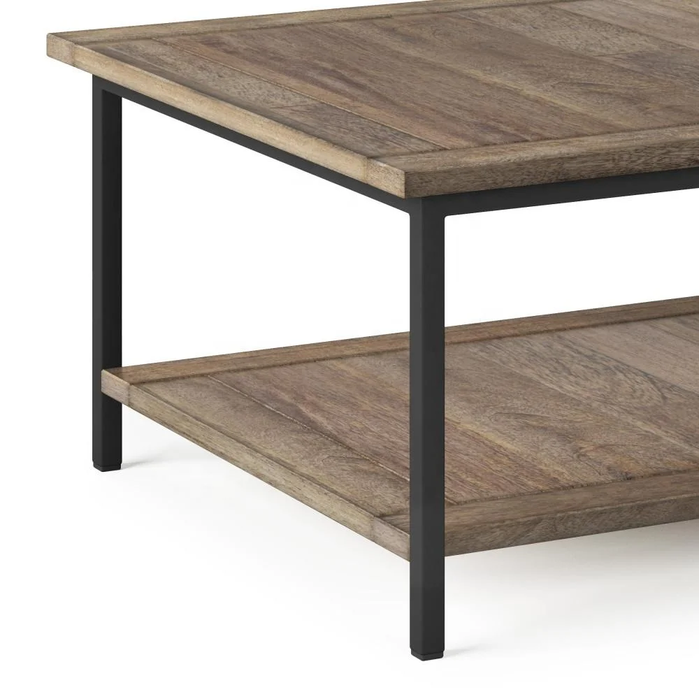 Винтажный промышленный журнальный столик Джодхпур деревенский акцент индийский твердый манго железный