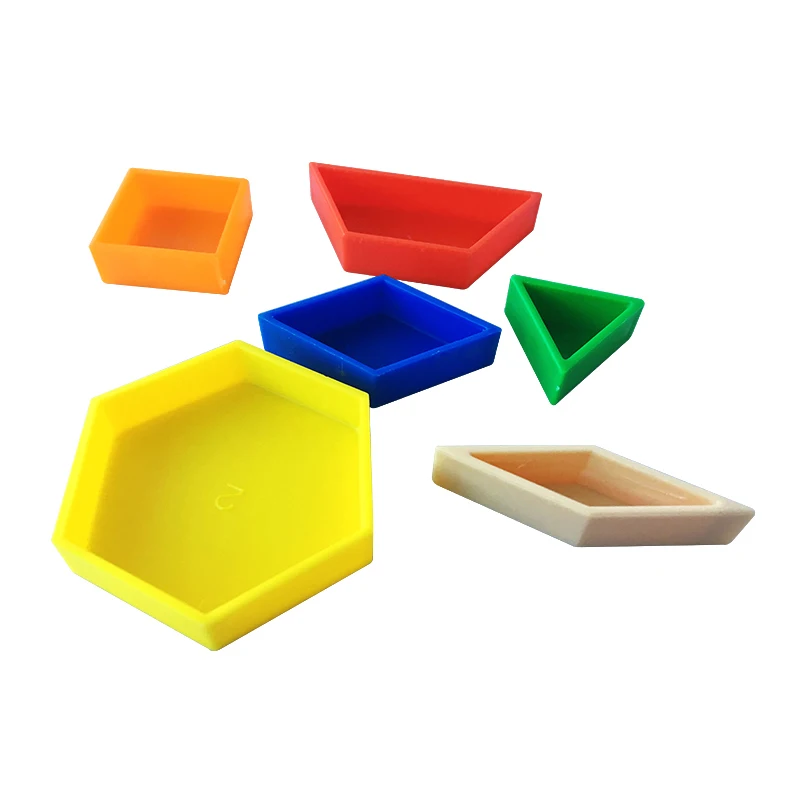 Plastic Pattern Blocks with Storage Case, Bulk Pattern Blocks Toys Early Geometry Skills