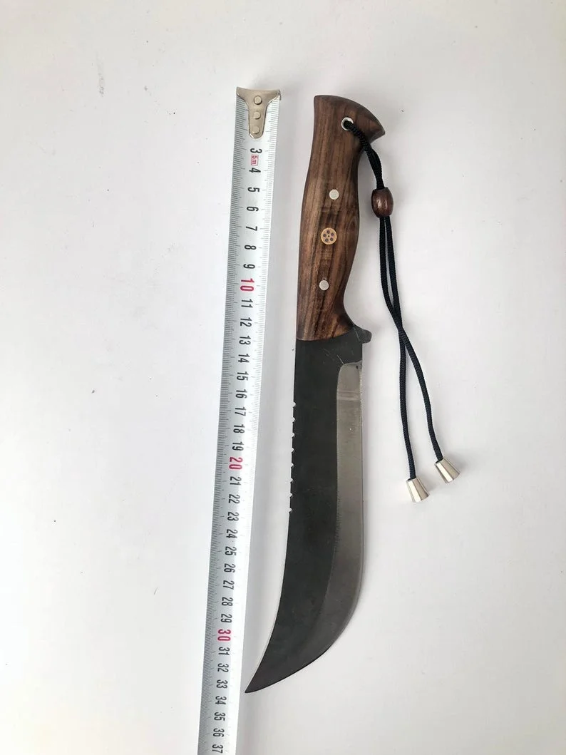 Кованый охотничий нож из углеродистой стали ручной работы в средневековом стиле с деревянной ручкой викингов