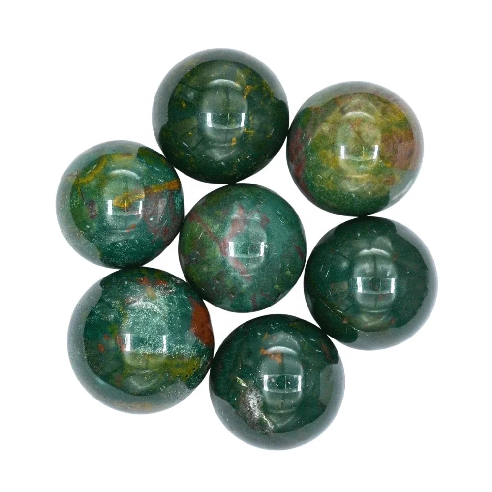 Beautiful High Quality 40-50 mm Bloodstone Tower Sphere From India Wholesale Beautiful Bloodstone Sphere From China Market